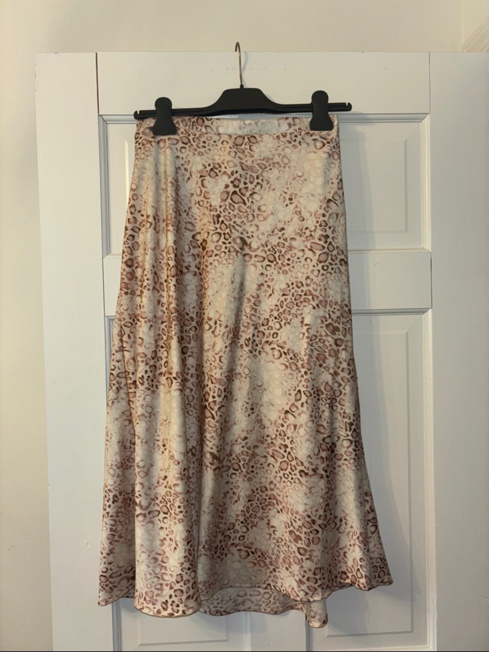 Haute Monde Light pink and Brown Leopard-Print Midi Skirt